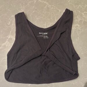 Garage Purple Ribbed Crop Top